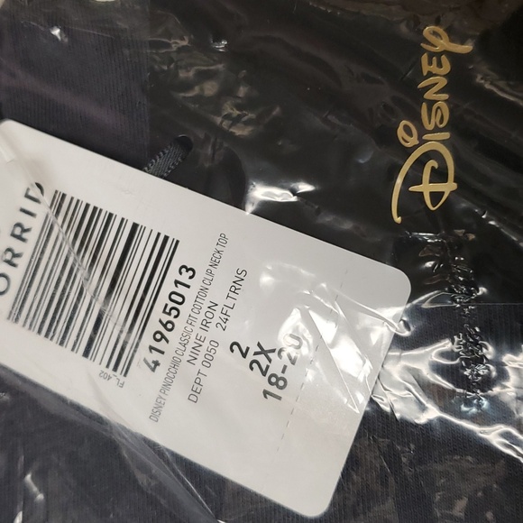 ❤️NWT VINTAGE TORRIID TEE - DISNEY PINOCCHIO KNOTCH CLIP NECK TOP - PLUS SIZE - Picture 13 of 13